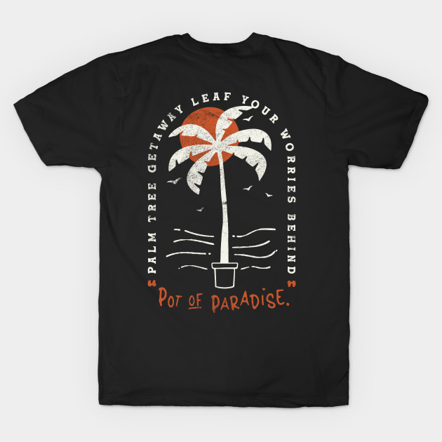 Pot of Paradise Retro Tropica Palm Tree Beach Vibes by Fitastic